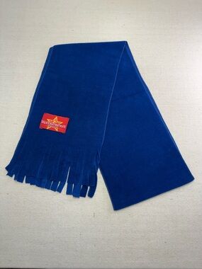 Weignachtarket Royal Blue Fleece Scarf with Fringe from Germany